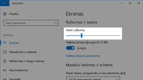 Monitoriaus nustatymai akims Monitoriaus nustatymai akims